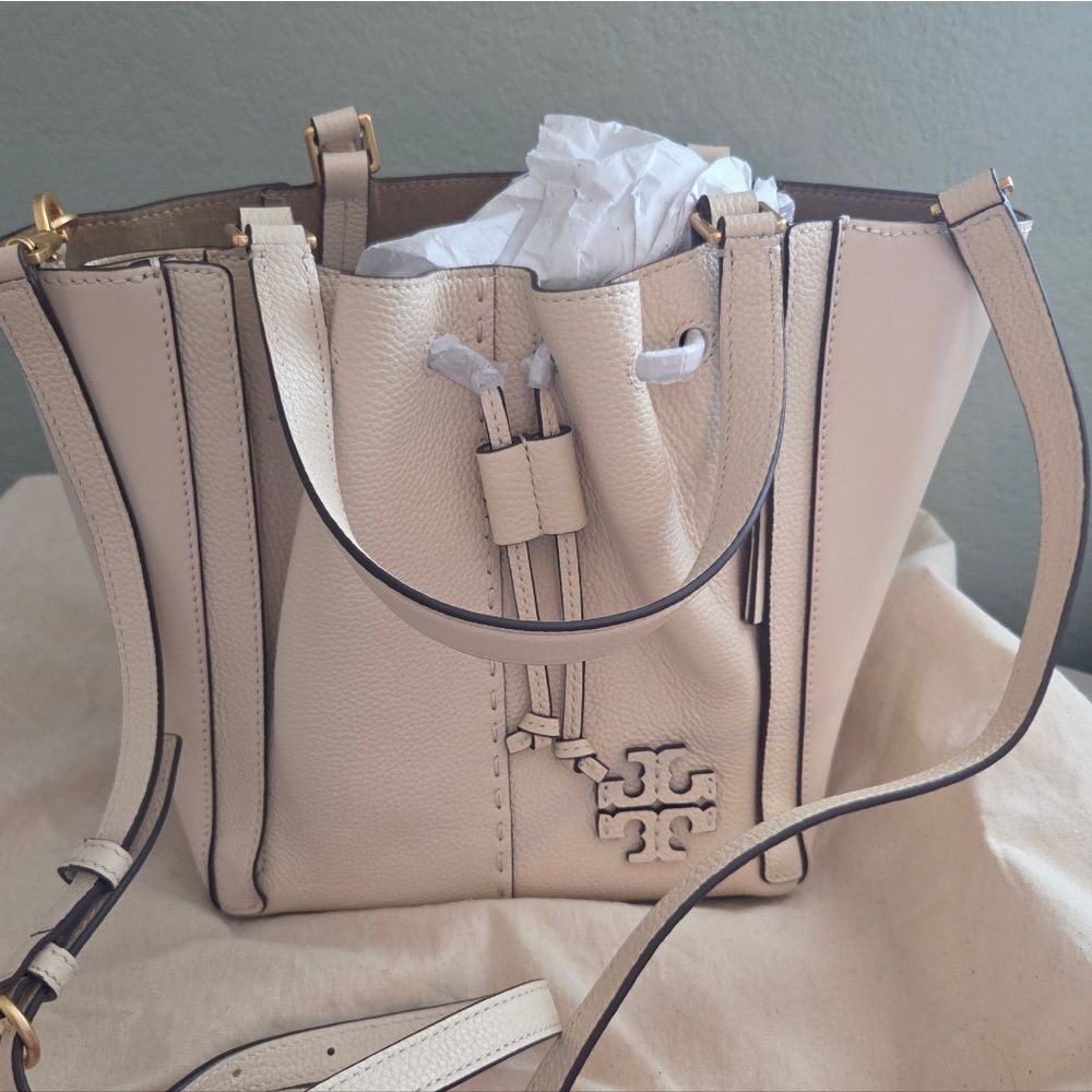 Tory Burch McGraw  Dragonfly Tote/ Crossbody Bag In Brie